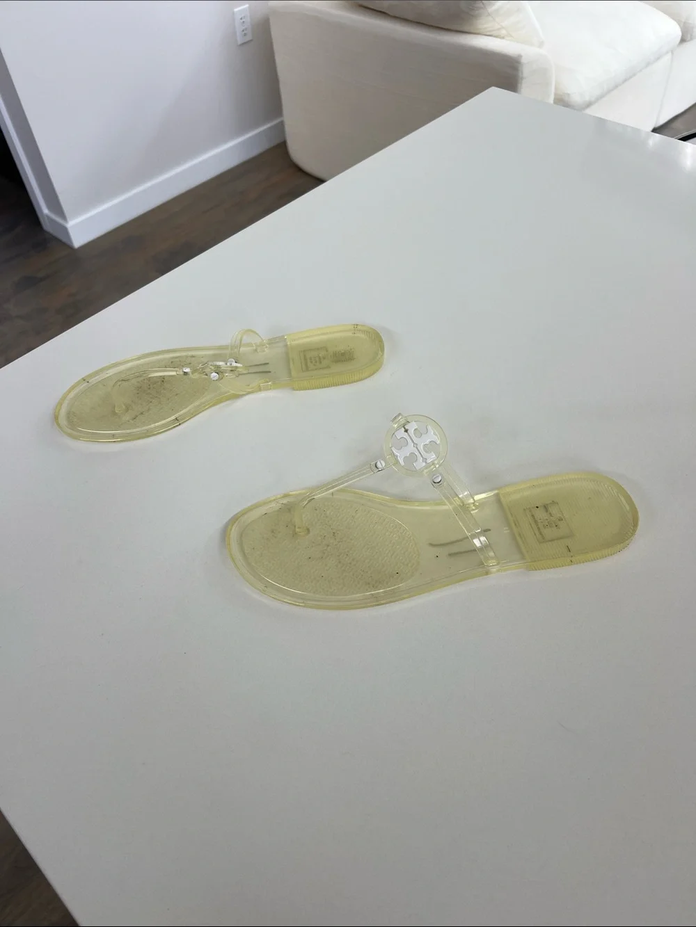 Tory Burch clear mini miller flip flops sandals 11